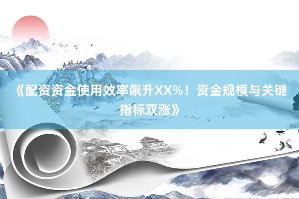 《配资资金使用效率飙升XX%！资金规模与关键指标双涨》
