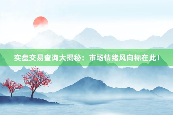 实盘交易查询大揭秘：市场情绪风向标在此！