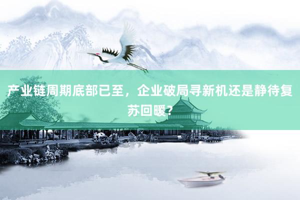 产业链周期底部已至，企业破局寻新机还是静待复苏回暖？
